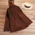 Women Corduroy Solid Color Vintage Side Pockets Buttons Lapel Long Sleeve Casual Shirts