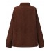 Women Corduroy Solid Color Vintage Side Pockets Buttons Lapel Long Sleeve Casual Shirts