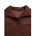 Women Corduroy Solid Color Vintage Side Pockets Buttons Lapel Long Sleeve Casual Shirts