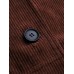 Women Corduroy Solid Color Vintage Side Pockets Buttons Lapel Long Sleeve Casual Shirts