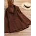 Women Corduroy Solid Color Vintage Side Pockets Buttons Lapel Long Sleeve Casual Shirts