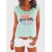 Women Daily Casual Print Short Sleeve T-shirts Wild Blouse