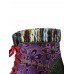 Genuine Leather Splicing Woolen Design Floral Colorblock Side-zip Comfy Chunky Heel Short Boots
